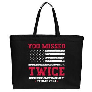 You Missed Twice Trump Assassination Attempt Cotton Canvas Jumbo Tote