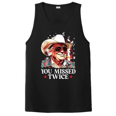 You Missed Twice Western Trump Cowboy Trump 2024 Us Flag PosiCharge Competitor Tank