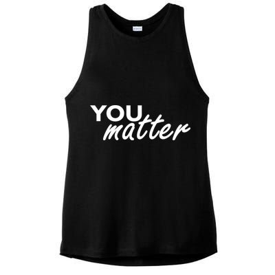 To The Person Behind Me You Are Amazing Beautiful Front & Back Ladies PosiCharge Tri-Blend Wicking Tank