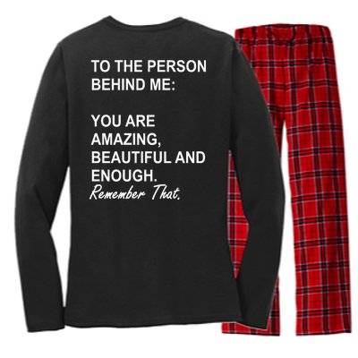 To The Person Behind Me You Are Amazing Beautiful Front & Back Women's Long Sleeve Flannel Pajama Set 