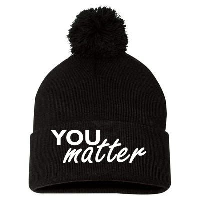 To The Person Behind Me You Are Amazing Beautiful Front & Back Pom Pom 12in Knit Beanie
