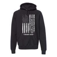 You Missed Twice You Missed Again Trump 2024 Us Flag Premium Hoodie