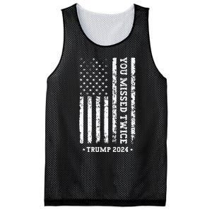 You Missed Twice You Missed Again Trump 2024 Us Flag Mesh Reversible Basketball Jersey Tank