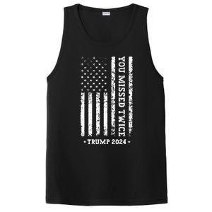 You Missed Twice You Missed Again Trump 2024 Us Flag PosiCharge Competitor Tank