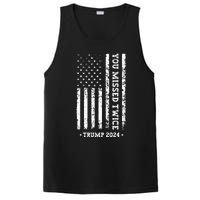 You Missed Twice You Missed Again Trump 2024 Us Flag PosiCharge Competitor Tank