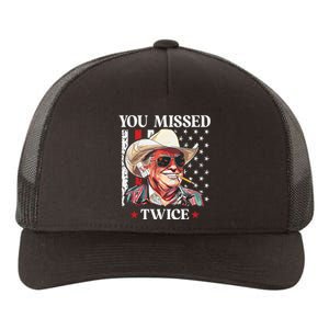 You Missed Twice Western Trump Cowboy Trump 2024 Yupoong Adult 5-Panel Trucker Hat