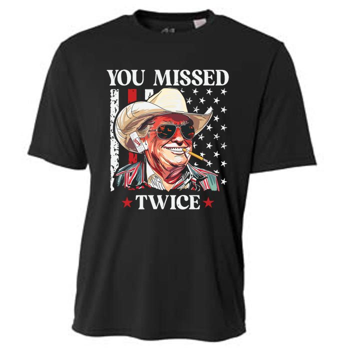 You Missed Twice Western Trump Cowboy Trump 2024 Cooling Performance Crew T-Shirt