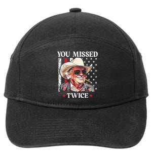 You Missed Twice Western Trump Cowboy Trump 2024 7-Panel Snapback Hat