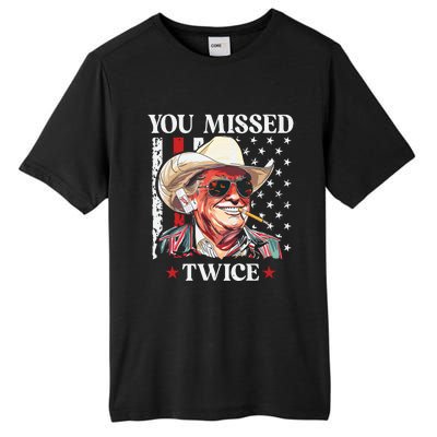 You Missed Twice Western Trump Cowboy Trump 2024 Tall Fusion ChromaSoft Performance T-Shirt