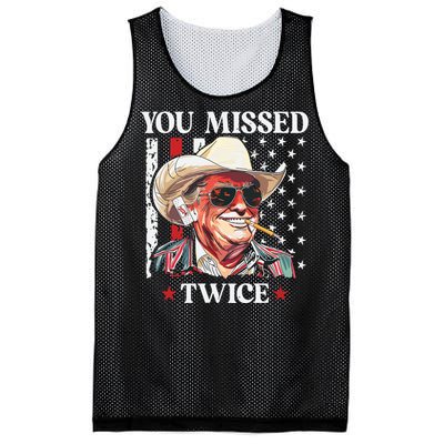 You Missed Twice Western Trump Cowboy Trump 2024 Mesh Reversible Basketball Jersey Tank