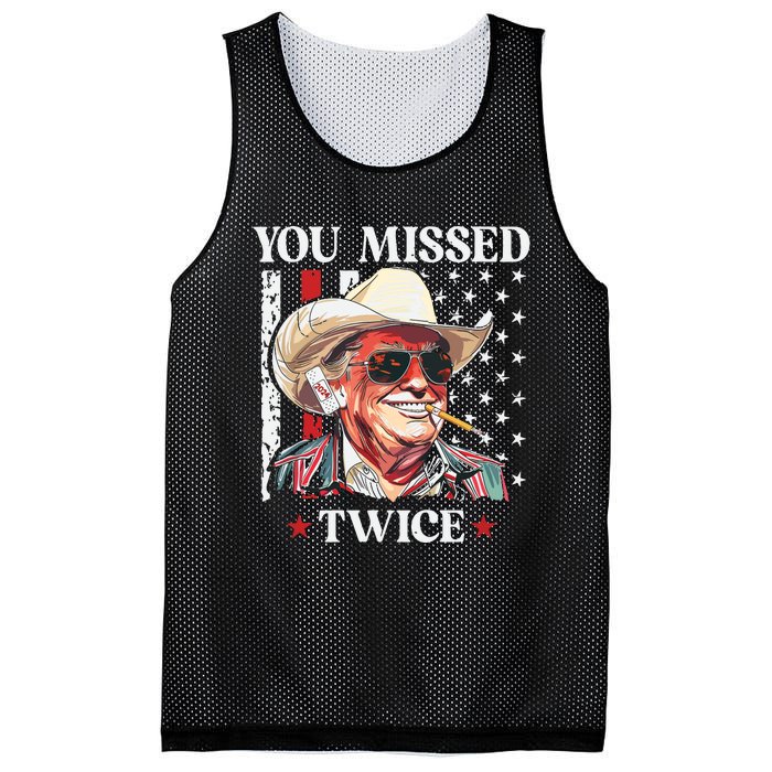 You Missed Twice Western Trump Cowboy Trump 2024 Mesh Reversible Basketball Jersey Tank