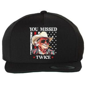 You Missed Twice Western Trump Cowboy Trump 2024 Wool Snapback Cap