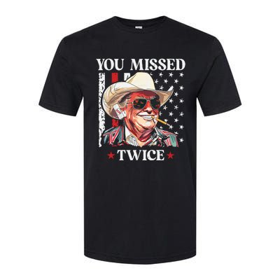 You Missed Twice Western Trump Cowboy Trump 2024 Softstyle CVC T-Shirt