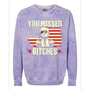 You Missed Trump 2024 You Missed Colorblast Crewneck Sweatshirt