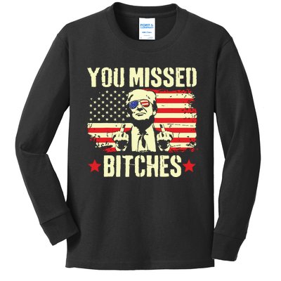 You Missed Trump 2024 You Missed Kids Long Sleeve Shirt