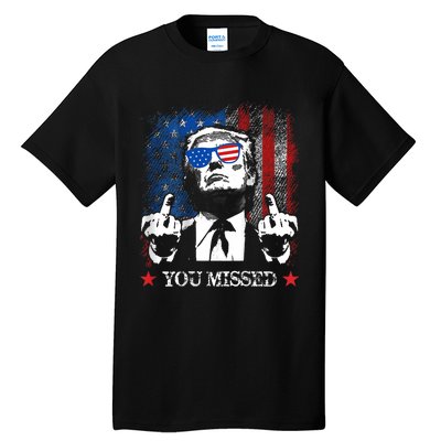 You Missed Trump 2024 Us American Flag Tall T-Shirt