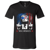 You Missed Trump 2024 Us American Flag V-Neck T-Shirt