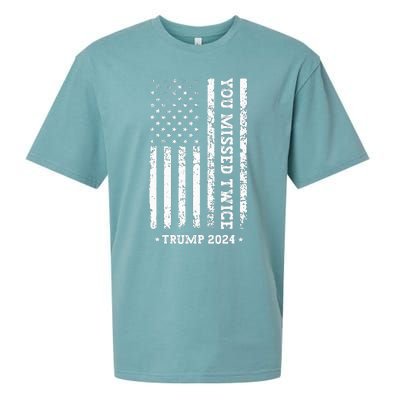 You Missed Twice You Missed Again Trump 2024 Sueded Cloud Jersey T-Shirt