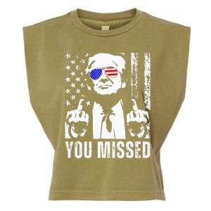 You Missed Trump 2024 Us American Flag Garment-Dyed Women's Muscle Tee