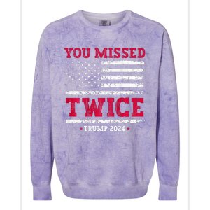 You Missed Twice Trump Assassination Colorblast Crewneck Sweatshirt