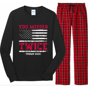 You Missed Twice Trump Assassination Long Sleeve Pajama Set