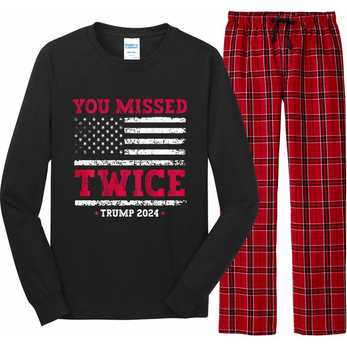 You Missed Twice Trump Assassination Long Sleeve Pajama Set