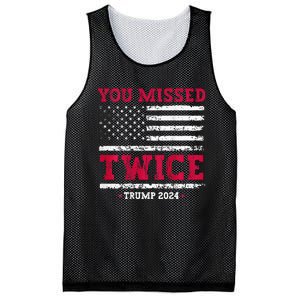 You Missed Twice Trump Assassination Mesh Reversible Basketball Jersey Tank