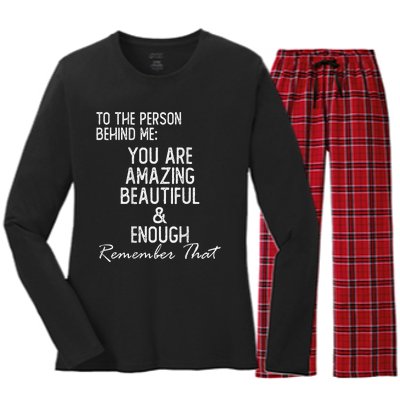 You Matter To The Person Behind Me You Are Amazing Women's Long Sleeve Flannel Pajama Set 