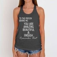 You Matter To The Person Behind Me You Are Amazing Women's Knotted Racerback Tank