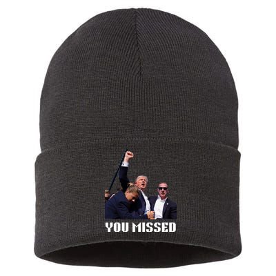 You Missed Trump 2024 Sustainable Knit Beanie