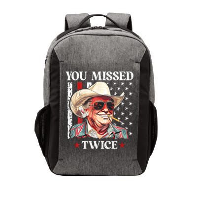 You Missed Twice Western Trump Cowboy Trump 2024 Vector Backpack