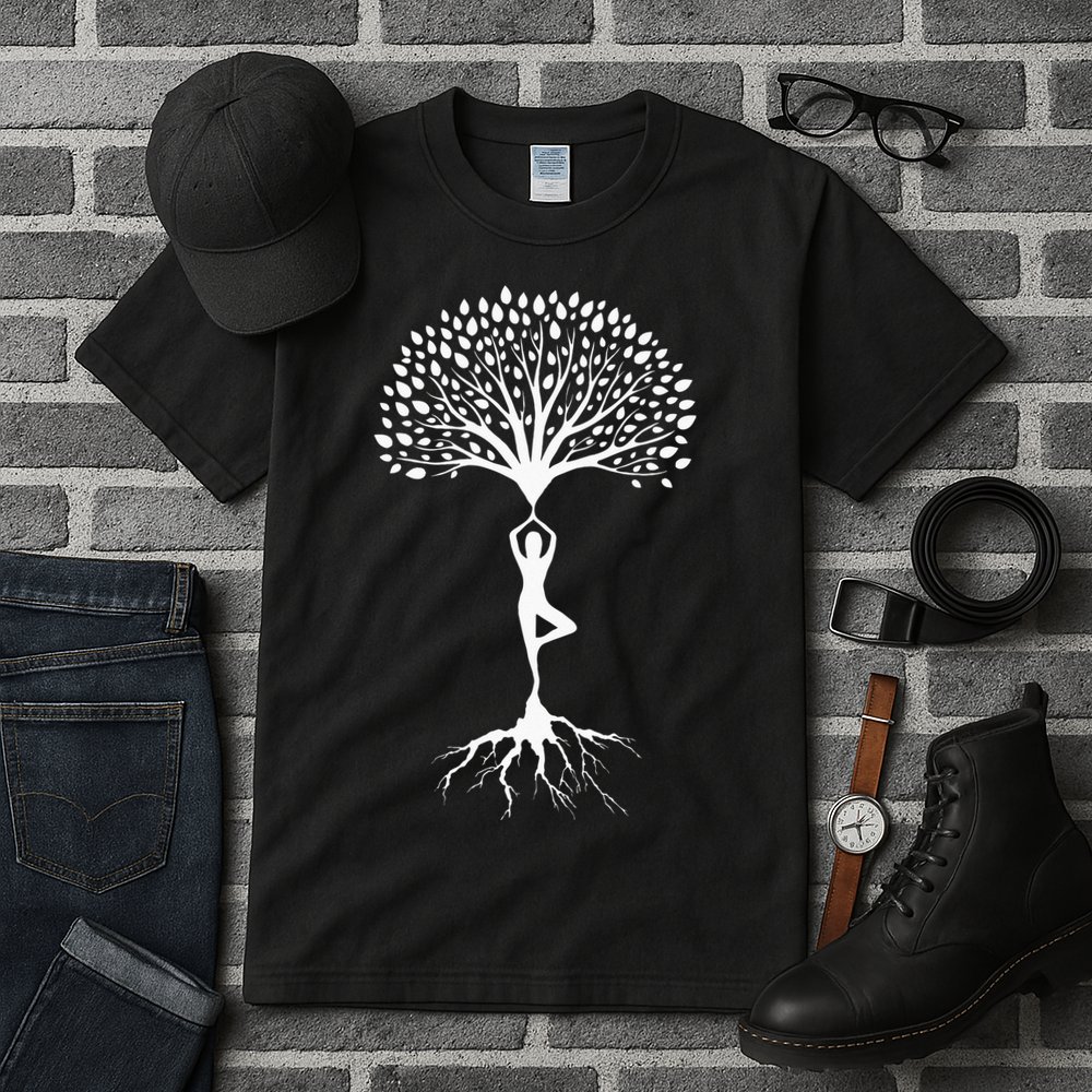 Yoga Meditation Tree Spiritual Namaste Buddhist Meditate Tall T-Shirt
