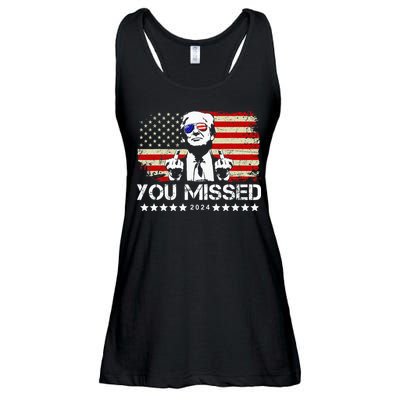 You Missed Trump 2024 President Trump 2024 Re Election Ladies Essential Flowy Tank