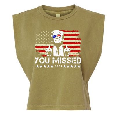 You Missed Trump 2024 President Trump 2024 Re Election Garment-Dyed Women's Muscle Tee