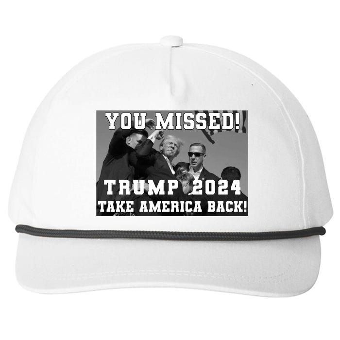 You Missed Trump 2024 Take America Back Pennsylvania Rally Snapback Five-Panel Rope Hat