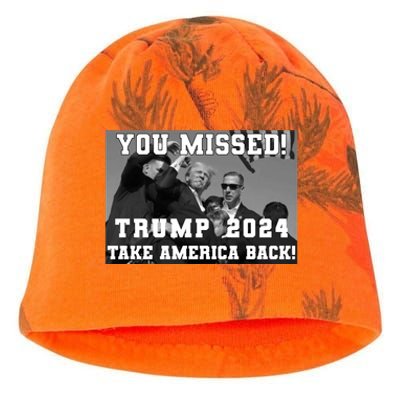 You Missed Trump 2024 Take America Back Pennsylvania Rally Kati - Camo Knit Beanie