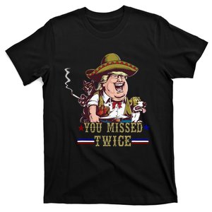 You Missed Twice Cow Western Trump 2024 Cats Dogs T-Shirt