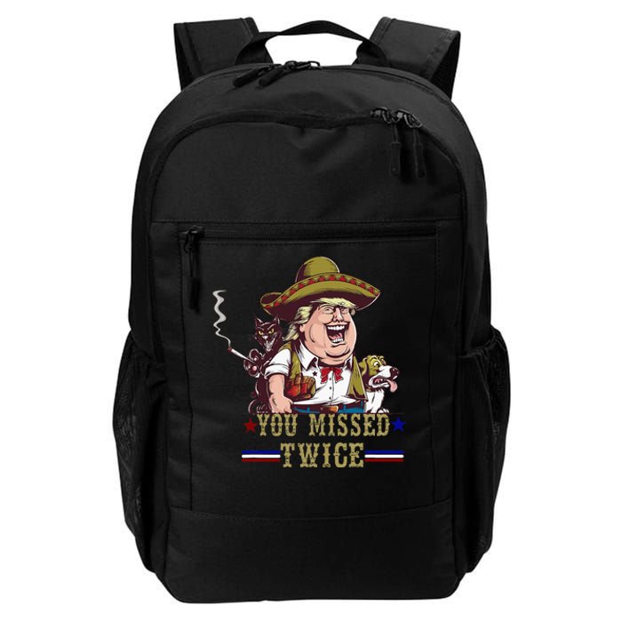 You Missed Twice Cow Western Trump 2024 Cats Dogs Daily Commute Backpack