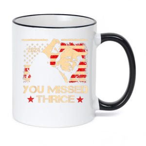 You Missed Thrice Trump Western Cowboy Three Times Us Flag 11oz Black Color Changing Mug