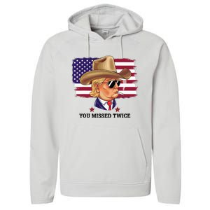 You Missed Twice Western Trump Performance Fleece Hoodie