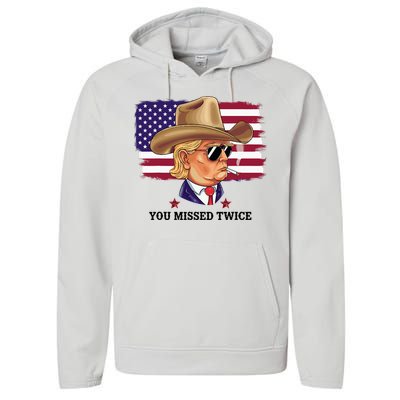 You Missed Twice Western Trump Performance Fleece Hoodie