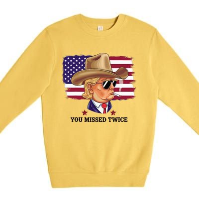 You Missed Twice Western Trump Premium Crewneck Sweatshirt