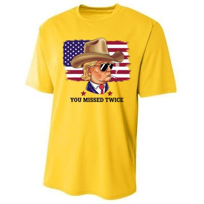 You Missed Twice Western Trump Performance Sprint T-Shirt