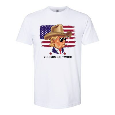 You Missed Twice Western Trump Softstyle CVC T-Shirt