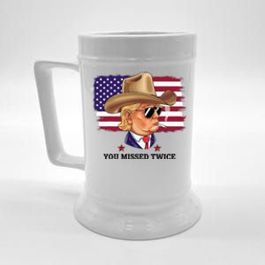 You Missed Twice Western Trump Beer Stein