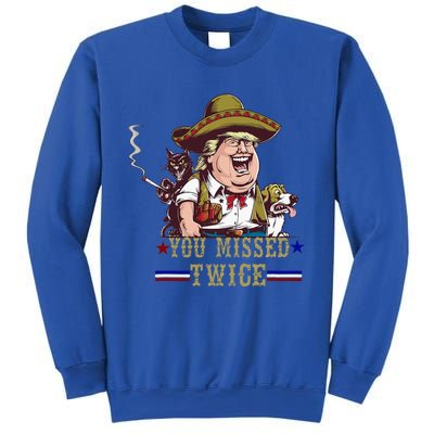 You Missed Twice Cow Western Trump 2024 Cats Dogs Sweatshirt