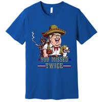 You Missed Twice Cow Western Trump 2024 Cats Dogs Premium T-Shirt