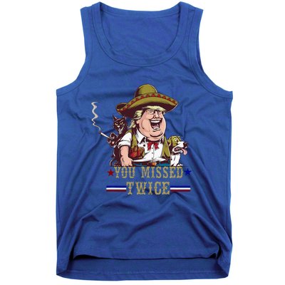 You Missed Twice Cow Western Trump 2024 Cats Dogs Tank Top