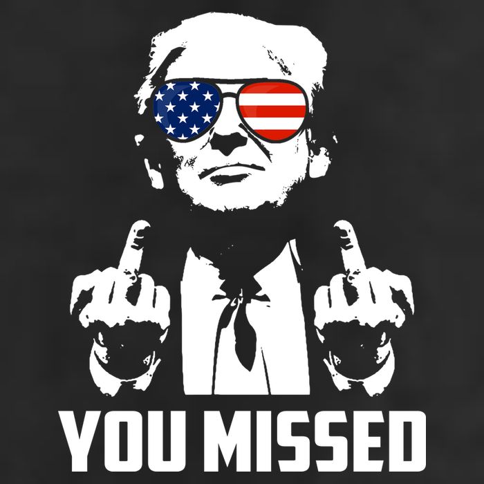 You Missed Trump Middle Finger Usa Funny 7 Panel Mesh Trucker Snapback Hat