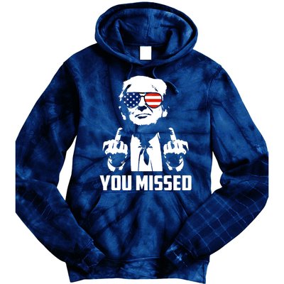 You Missed Trump Middle Finger Usa Funny Tie Dye Hoodie